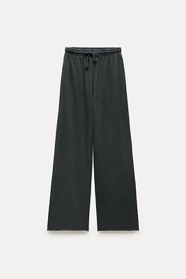 WASHED EFFECT PLUSH JOGGER PANTS