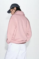 WASHED POLO COLLAR SWEATSHIRT