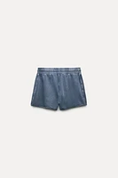 WASHED EFFECT PLUSH SHORTS