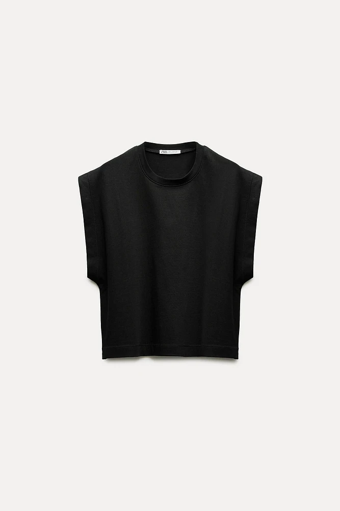 WASHED EFFECT HEAVY COTTON T-SHIRT