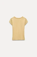 WASHED EFFECT RIBBED T-SHIRT