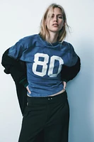 WASHED EFFECT VARSITY T-SHIRT