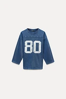 WASHED EFFECT VARSITY T-SHIRT