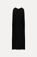 LONG KNIT CAPE DRESS