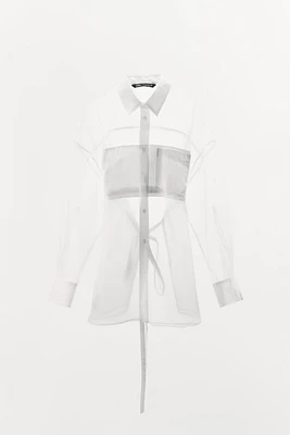 OVERSIZE POPLIN ORGANZA SHIRT