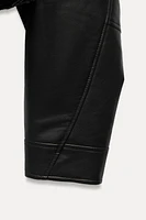 FAUX LEATHER CROP BIKER JACKET