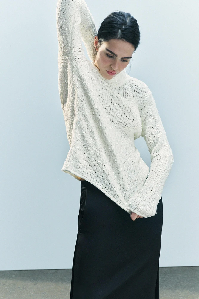 SEQUINED KNIT SWEATER