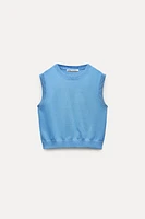 SLEEVELESS BASIC KNIT TOP