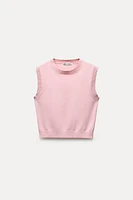 SLEEVELESS BASIC KNIT TOP