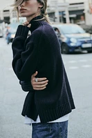 HIGH COLLAR KNIT SWEATER