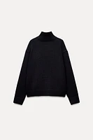 HIGH COLLAR KNIT SWEATER