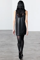 FAUX LEATHER BEADED DRESS ZW COLLECTION