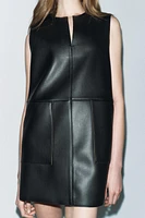 FAUX LEATHER SHORT DRESS ZW COLLECTION