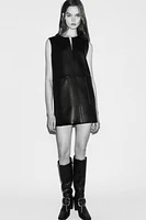 FAUX LEATHER SHORT DRESS ZW COLLECTION