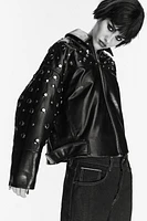 FAUX LEATHER STUDDED JACKET ZW COLLECTION