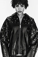 FAUX LEATHER STUDDED JACKET ZW COLLECTION