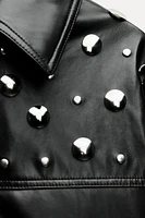 FAUX LEATHER STUDDED JACKET ZW COLLECTION