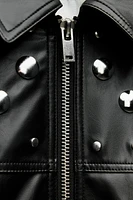 FAUX LEATHER STUDDED JACKET ZW COLLECTION