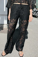 SEMI-SHEER LACE PANTS