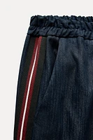 SIDE STRIPE DENIM EFFECT PANTS