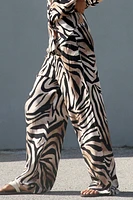 WIDE LEG ANIMAL PRINT PANTS