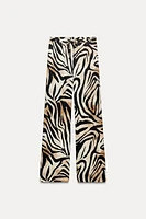 WIDE LEG ANIMAL PRINT PANTS