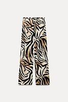 WIDE LEG ANIMAL PRINT PANTS