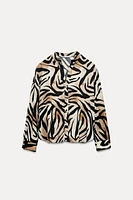 FLOWY ANIMAL PRINT SHIRT