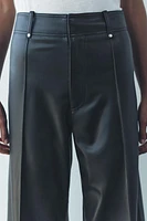 FAUX LEATHER WIDE LEG PANTS ZW COLLECTION