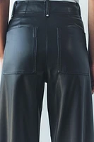 FAUX LEATHER WIDE LEG PANTS ZW COLLECTION