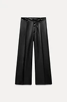 FAUX LEATHER WIDE LEG PANTS ZW COLLECTION