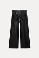 FAUX LEATHER WIDE LEG PANTS ZW COLLECTION