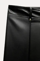 FAUX LEATHER WIDE LEG PANTS ZW COLLECTION