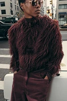 FAUX FUR KNIT JACKET