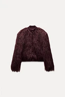 FAUX FUR KNIT JACKET