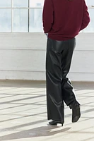 FAUX LEATHER STRAIGHT LEG PANTS ZW COLLECTION