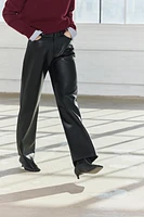 FAUX LEATHER STRAIGHT LEG PANTS ZW COLLECTION