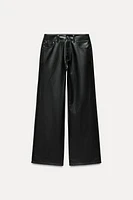 FAUX LEATHER STRAIGHT LEG PANTS ZW COLLECTION