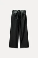 FAUX LEATHER STRAIGHT LEG PANTS ZW COLLECTION