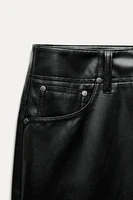 FAUX LEATHER STRAIGHT LEG PANTS ZW COLLECTION