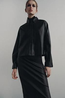 FAUX LEATHER OVERSHIRT ZW COLLECTION