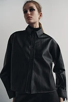 FAUX LEATHER OVERSHIRT ZW COLLECTION