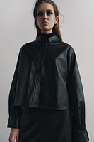 FAUX LEATHER OVERSHIRT ZW COLLECTION