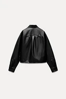 FAUX LEATHER OVERSHIRT ZW COLLECTION