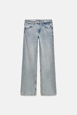 TRF MID-RISE WIDE LEG JEWEL JEANS