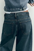 MID-RISE TRF CROPPED BALLOON JEANS