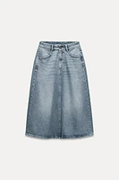 MID WAIST TRF DENIM SKIRT