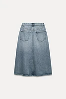 MID WAIST TRF DENIM SKIRT