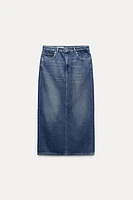 TRF MID-RISE LONG DENIM SKIRT