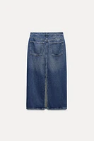 TRF MID-RISE LONG DENIM SKIRT